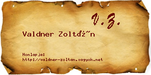 Valdner Zoltán névjegykártya