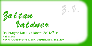zoltan valdner business card